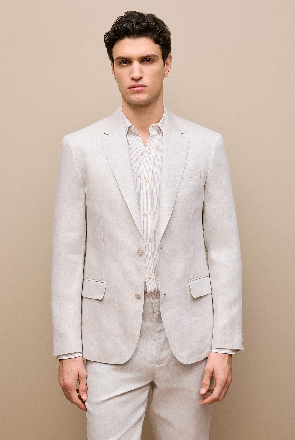 Regular Fit Linen Twill Blazer