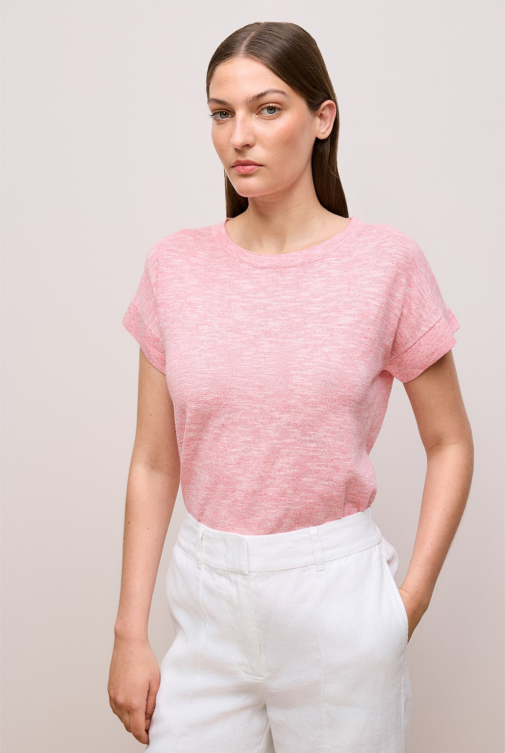 Linen Cotton Mouline Relaxed T-shirt