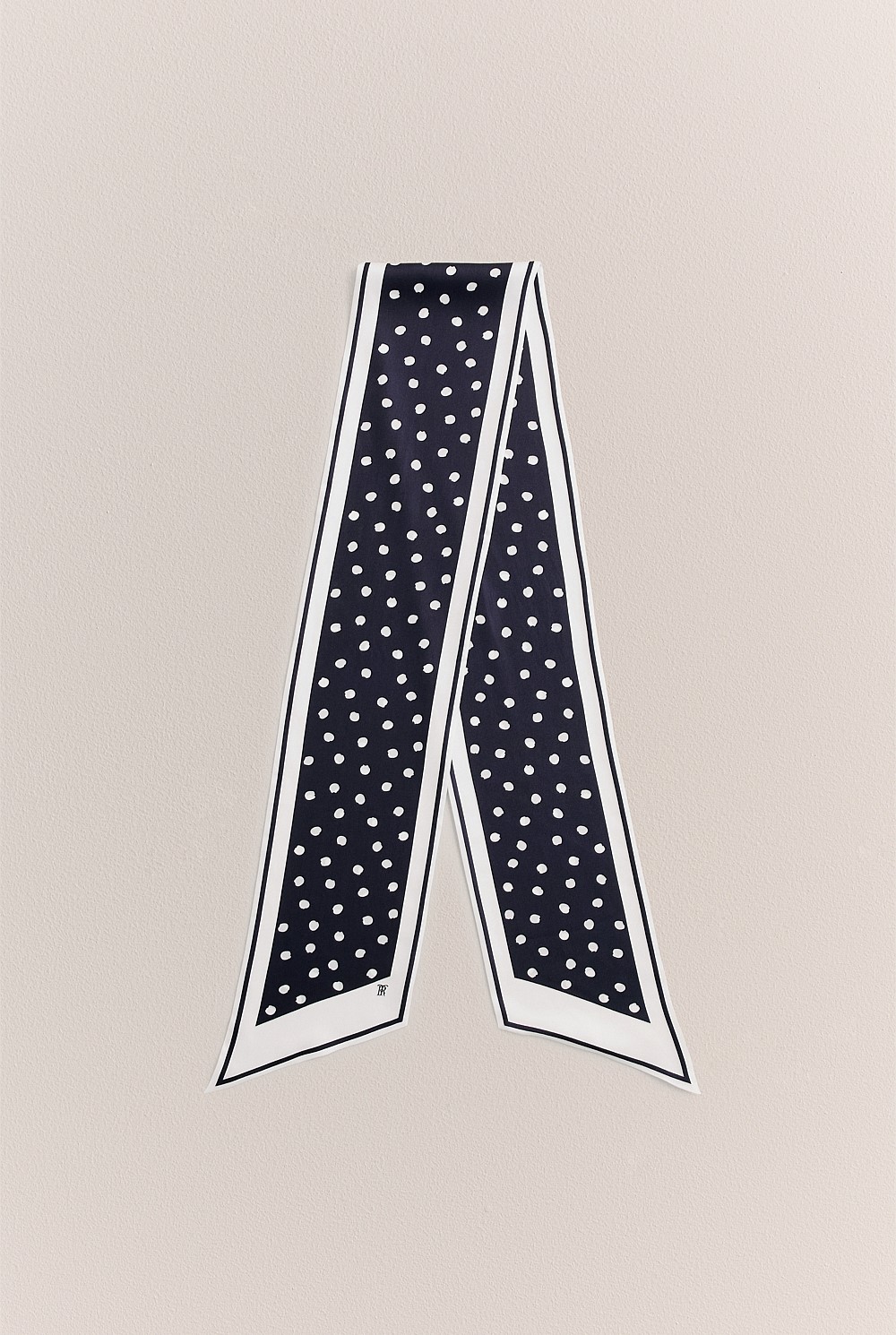 Spot Silk Twill Slim Scarf