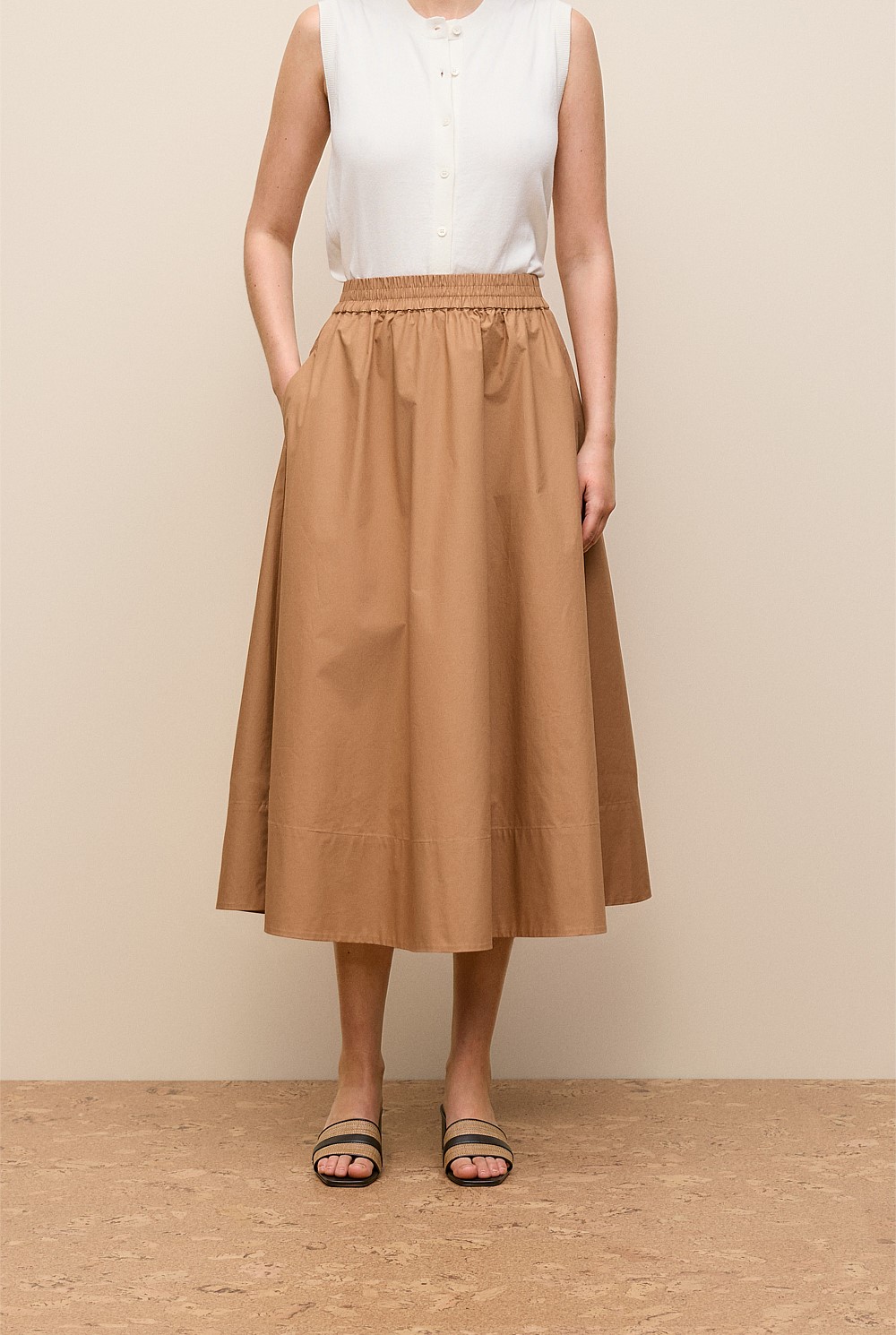 Poplin Pull On Skirt