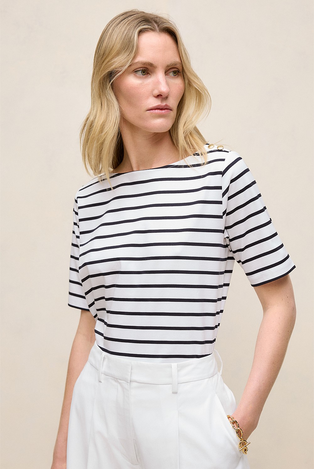 Stripe Boatneck T-shirt