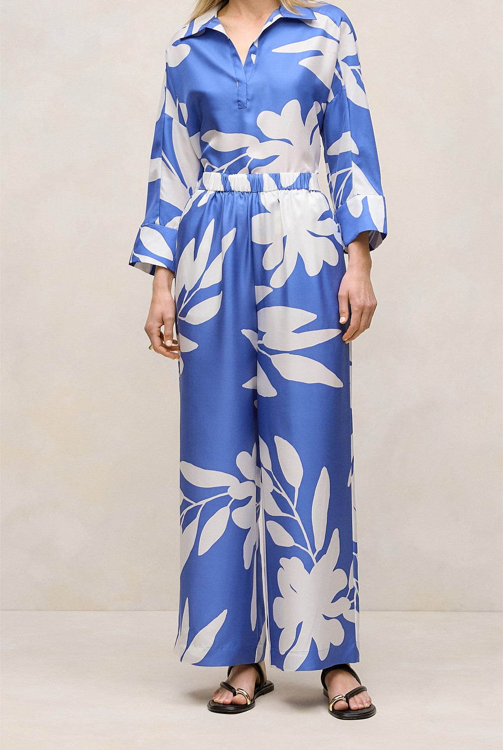 Marea Silk Twill Relaxed Pant