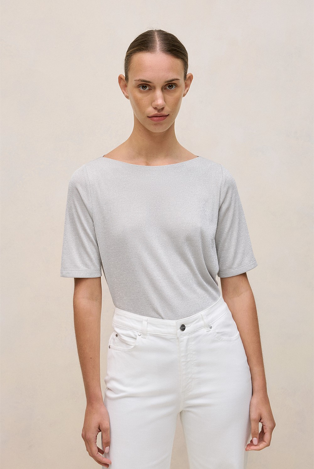 Metallic Rib T-shirt