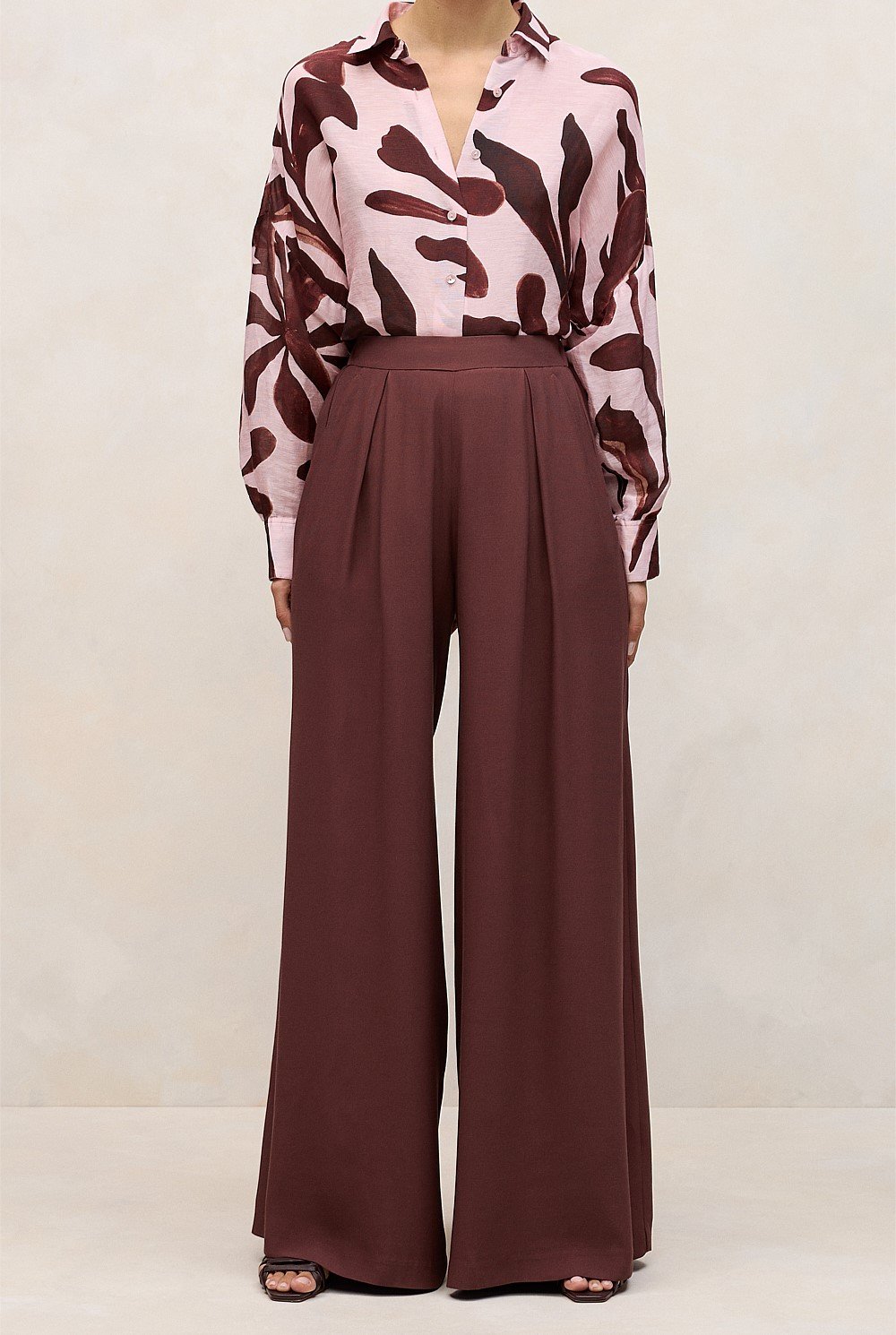 Pleat Detail Palazzo Pant