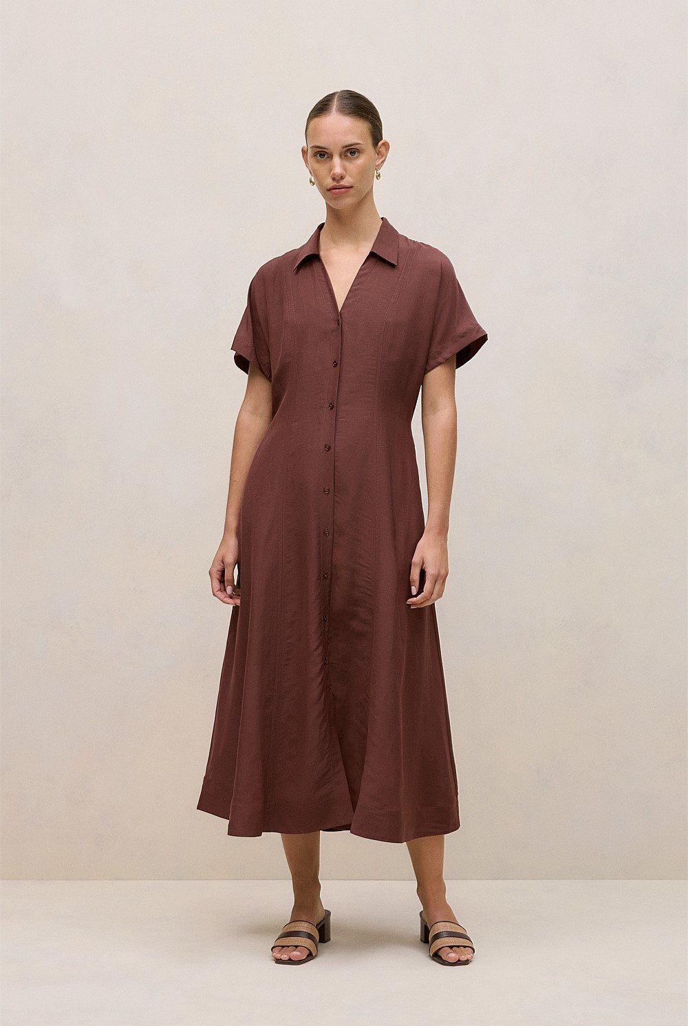 Soft Seam Detail Shirt Dress