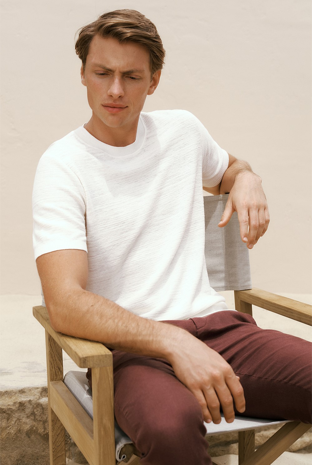 Cotton Linen Racking Stitch T-shirt