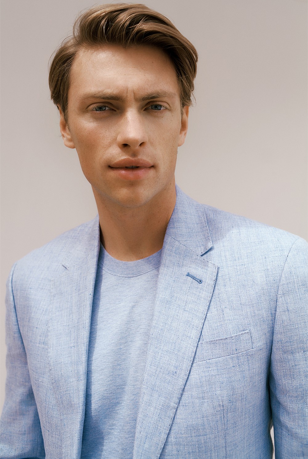 Regular Fit Yarn Dyed Linen Blazer