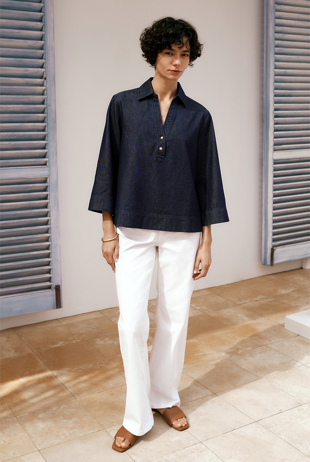 Denim Popover Shirt
