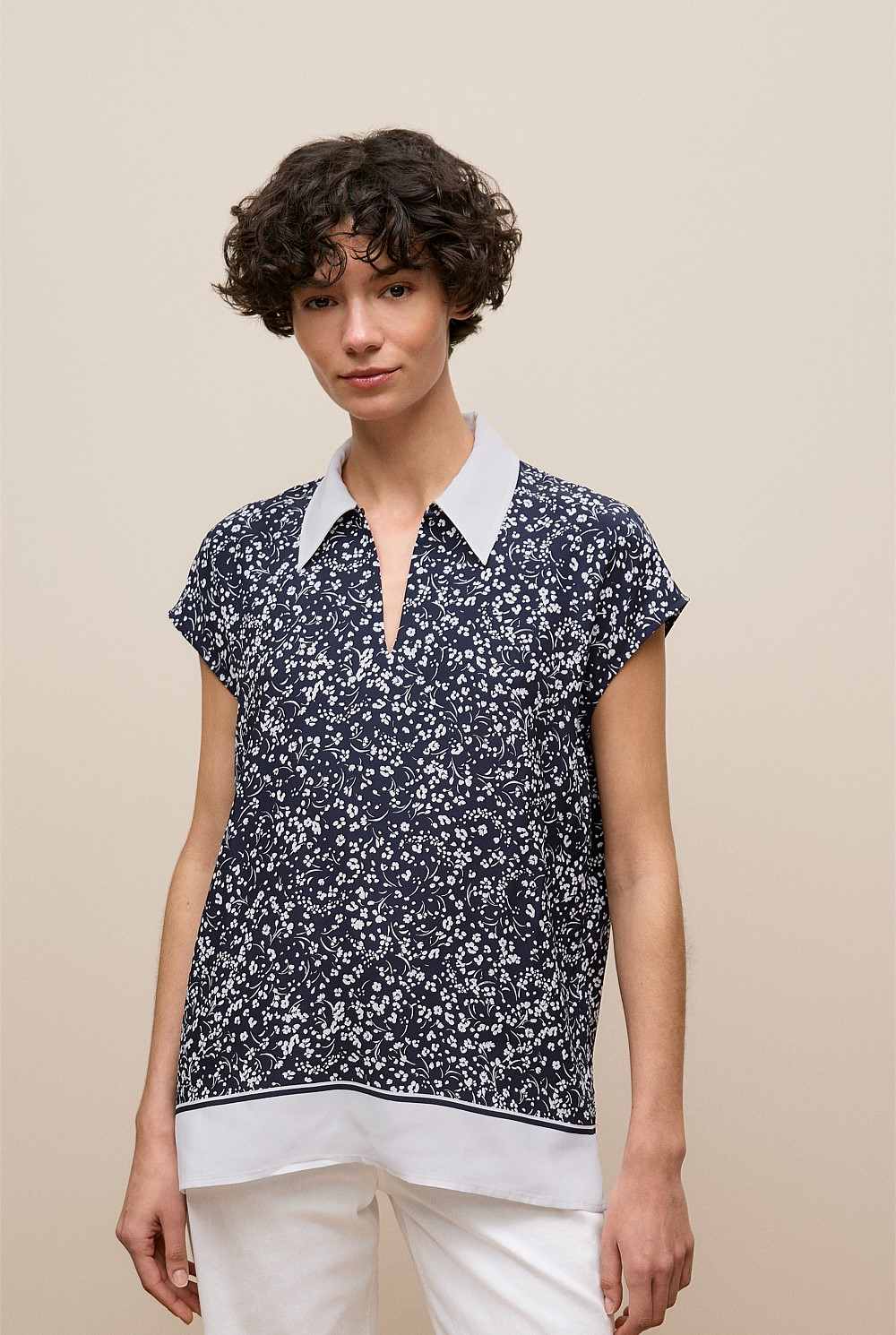 Carraway Cap Sleeve Blouse