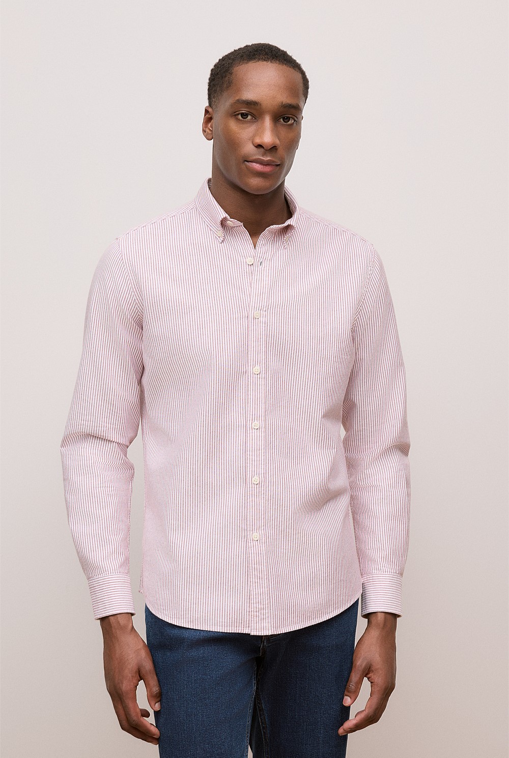 Regular Fit Yarn Dyed Stripe Oxford Shirt