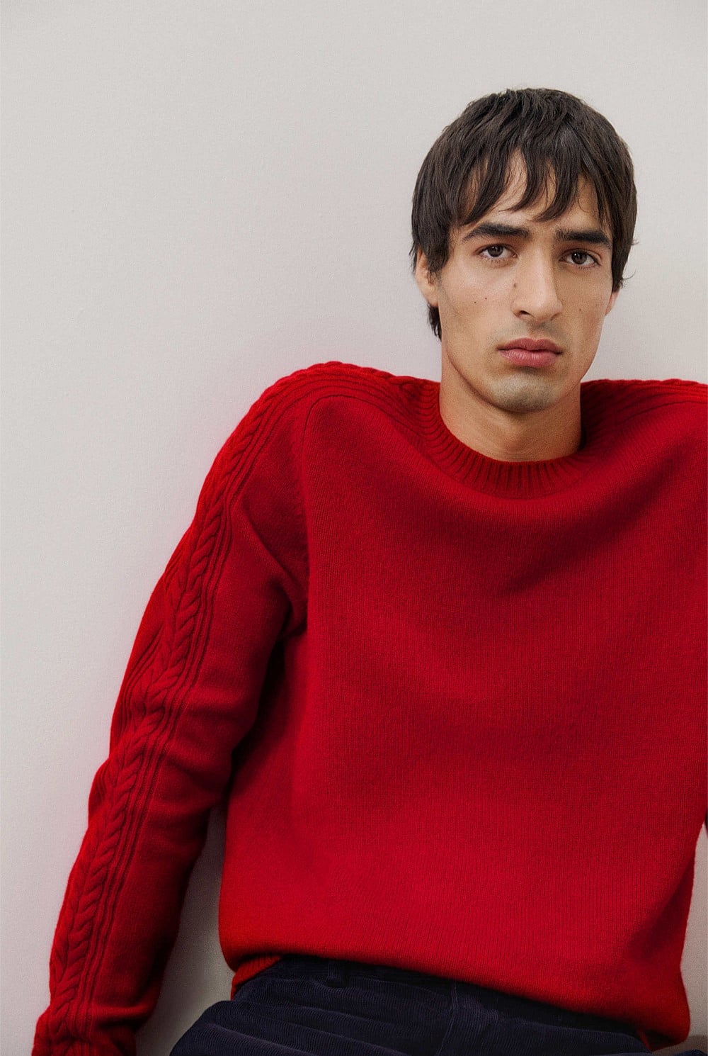 Merino Cable Detail Crew