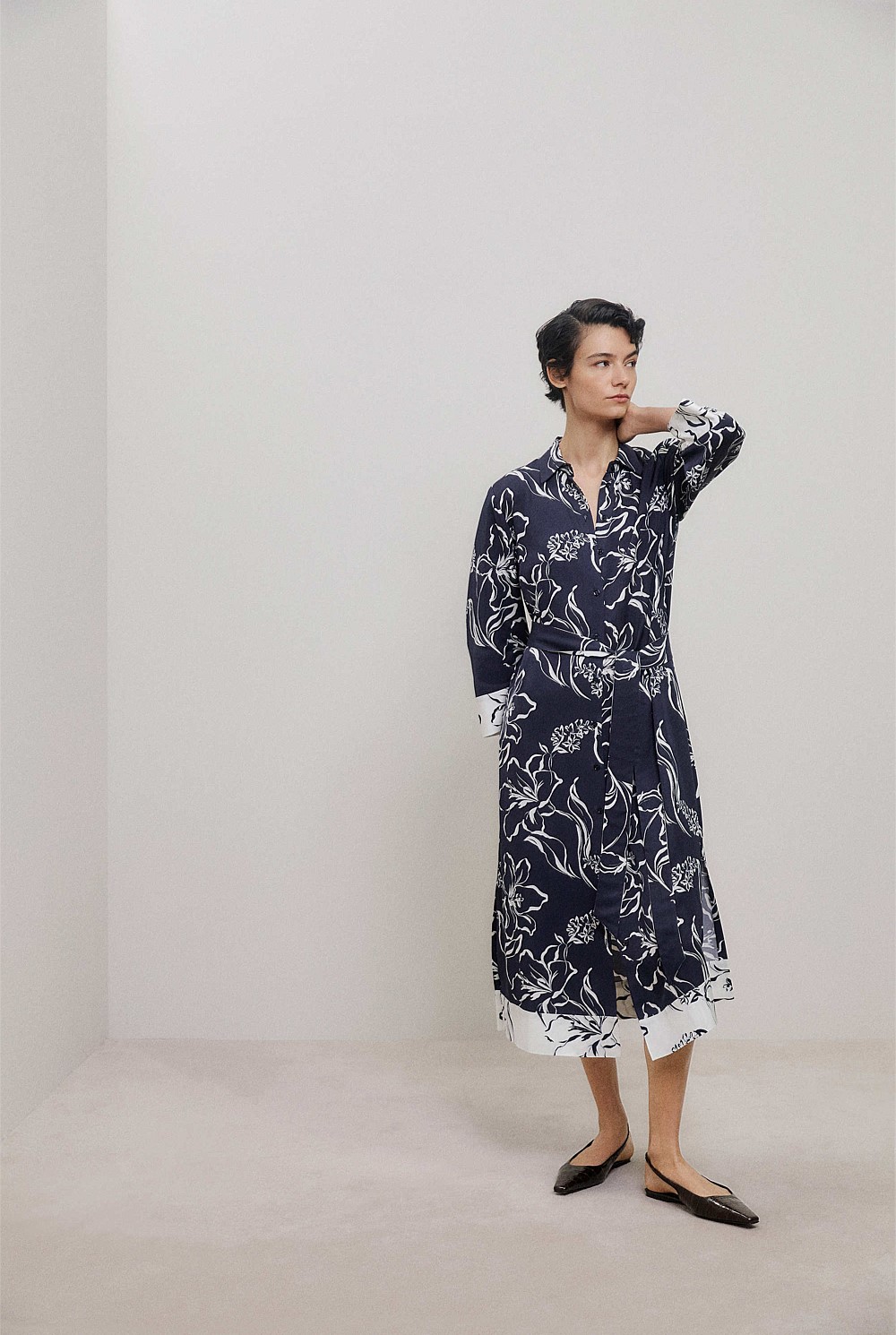 Iluna Spliced Shirt Dress