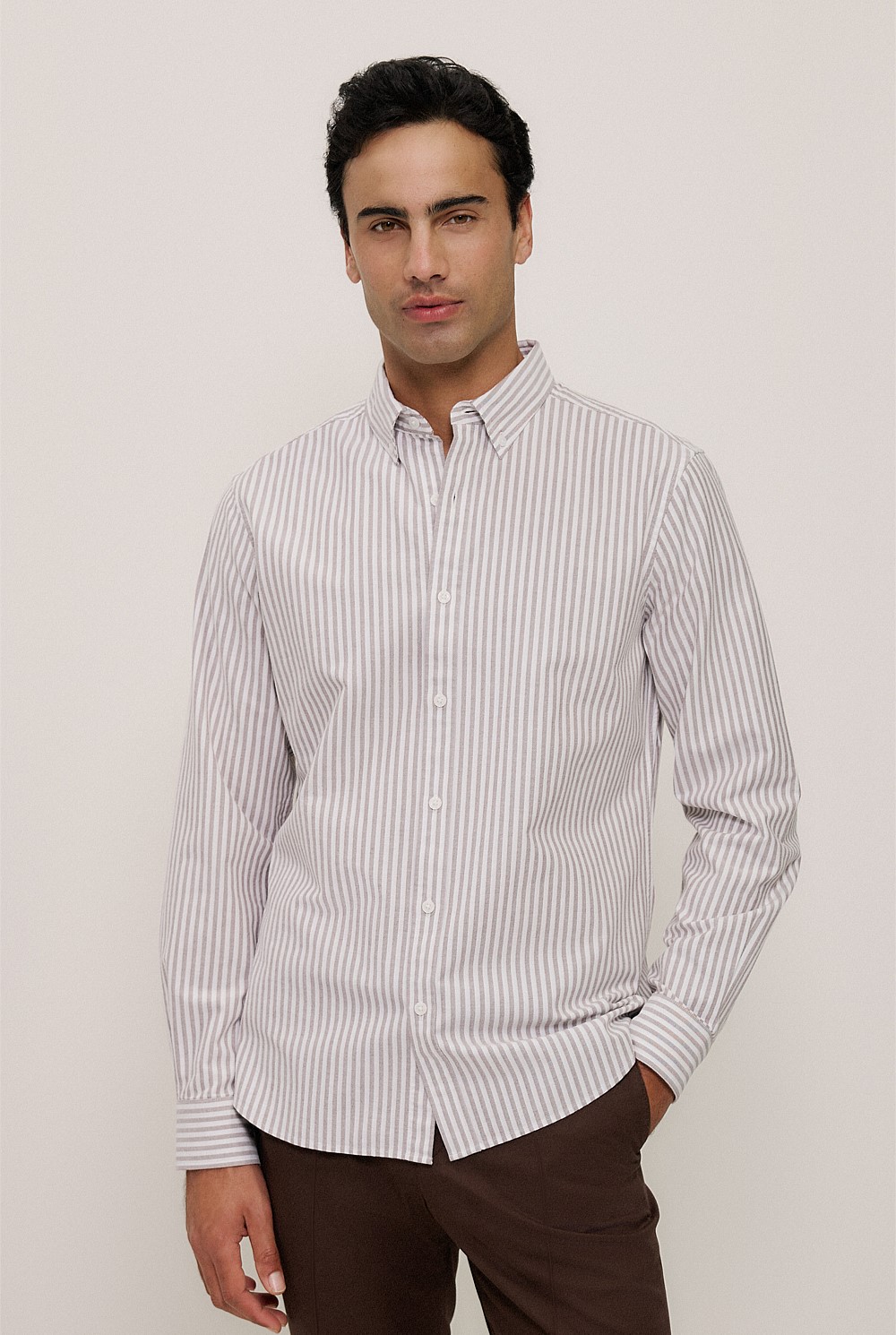 Regular Fit Wide Stripe Oxford Shirt