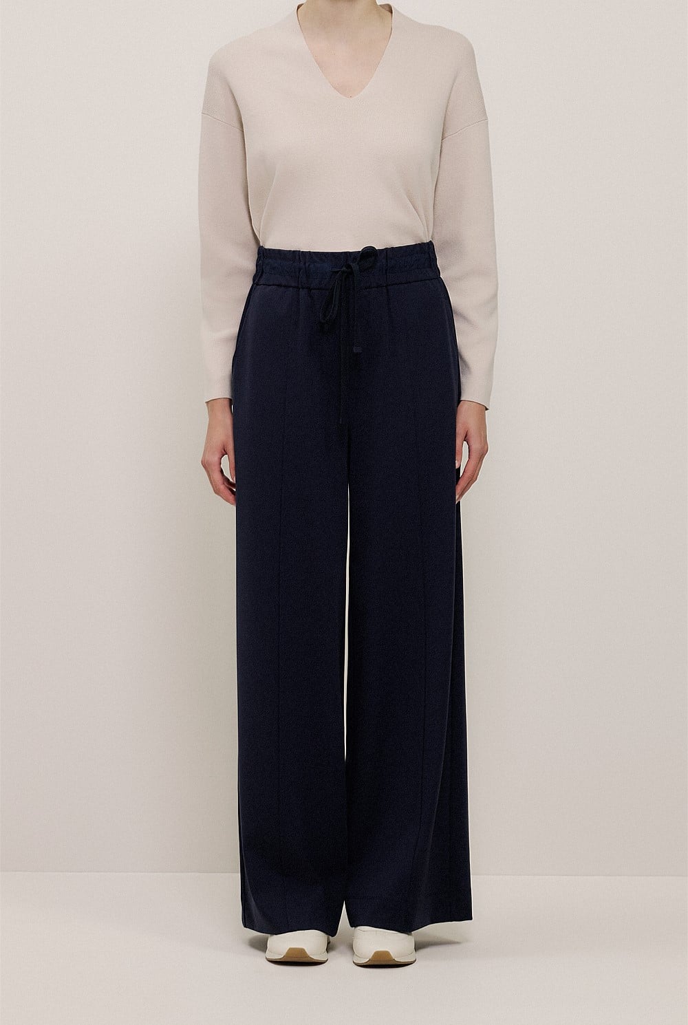 Ponte Wide Leg Travel Pant