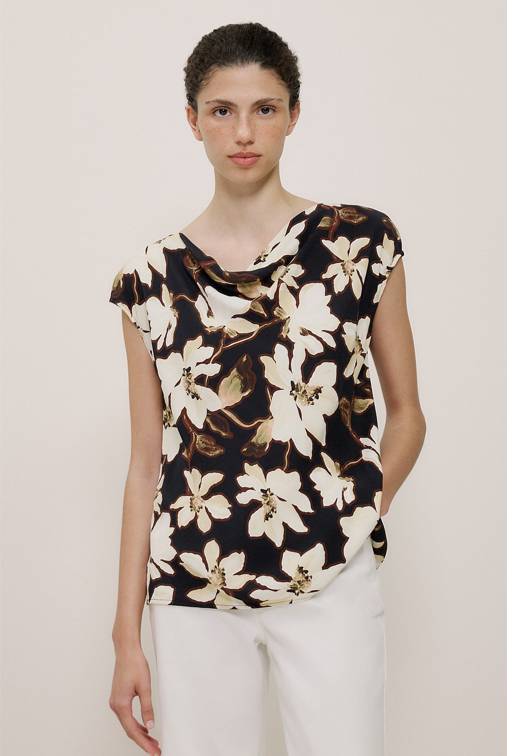 Calais Floral Cap Sleeve Top