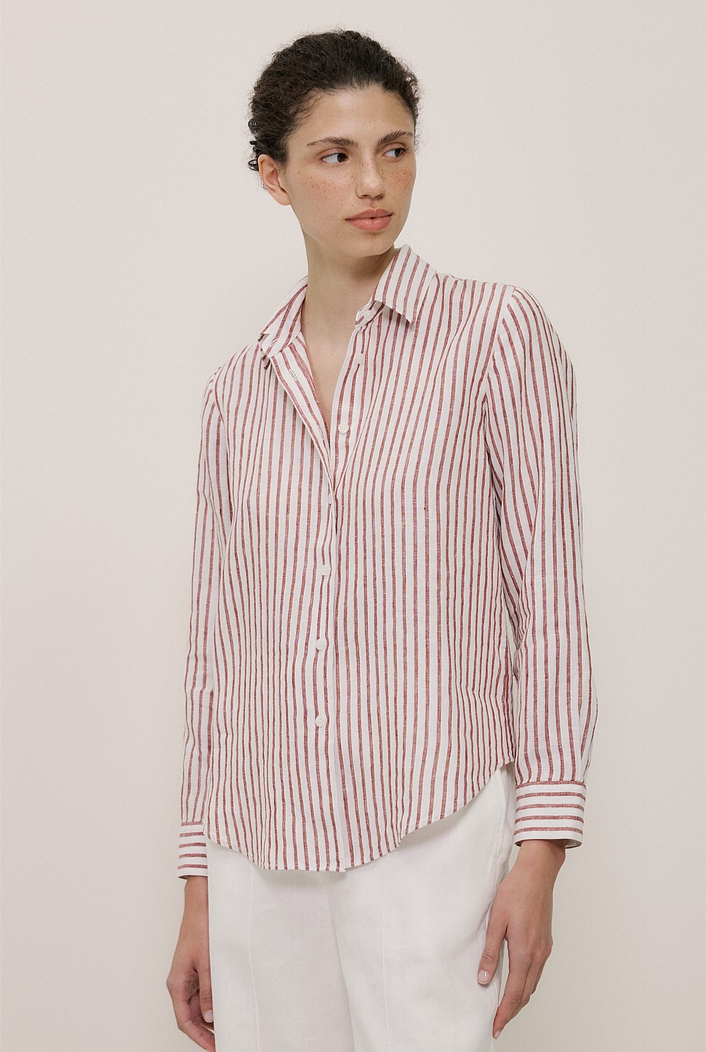 Linen End on End Stripe Shirt
