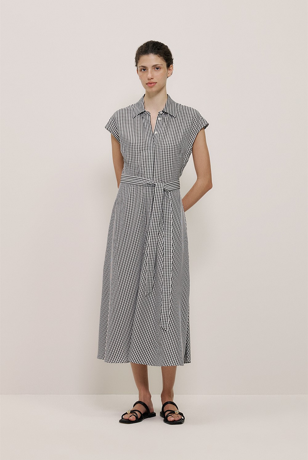 Gingham Belted Dress