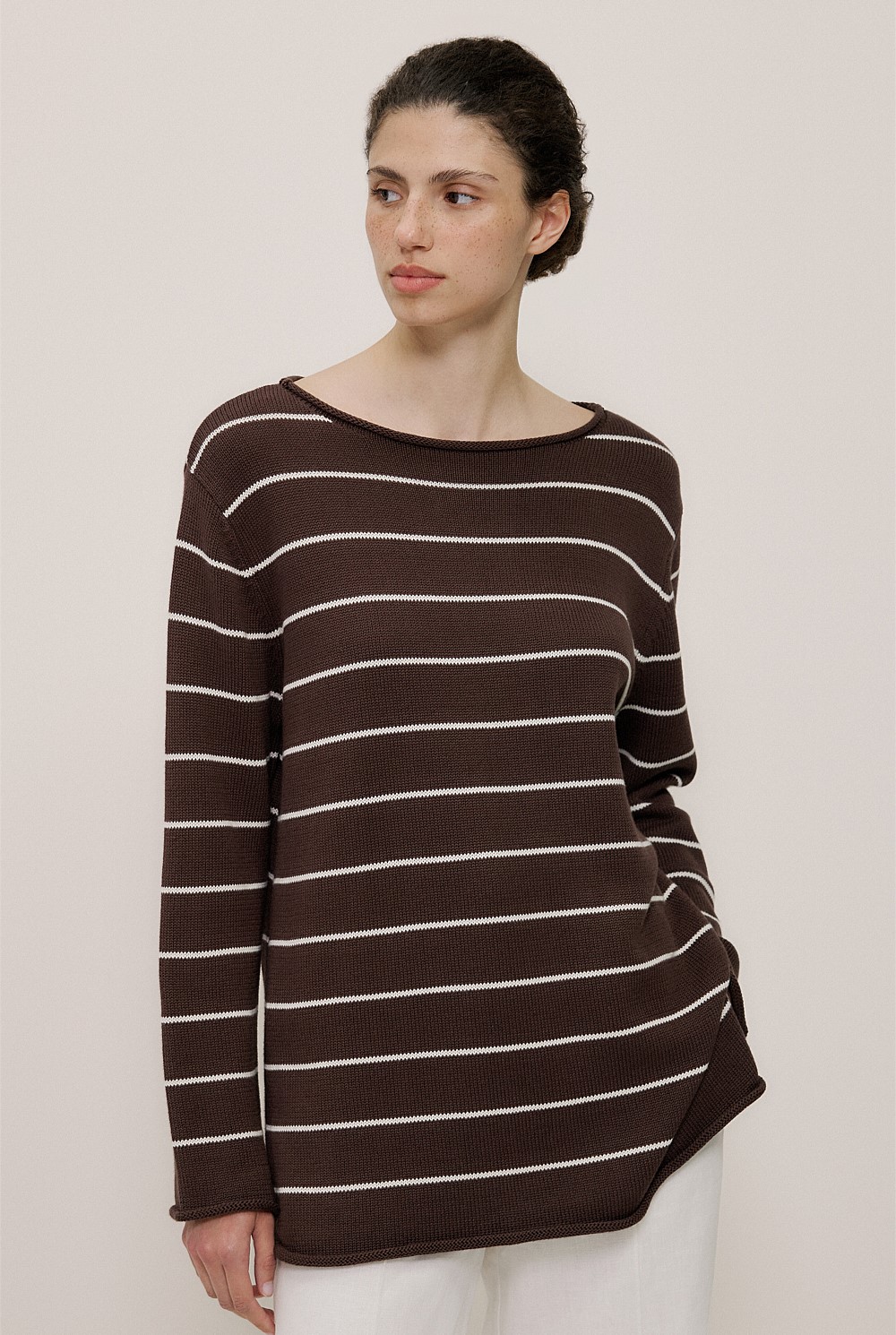 Cotton Stripe Knit Tunic