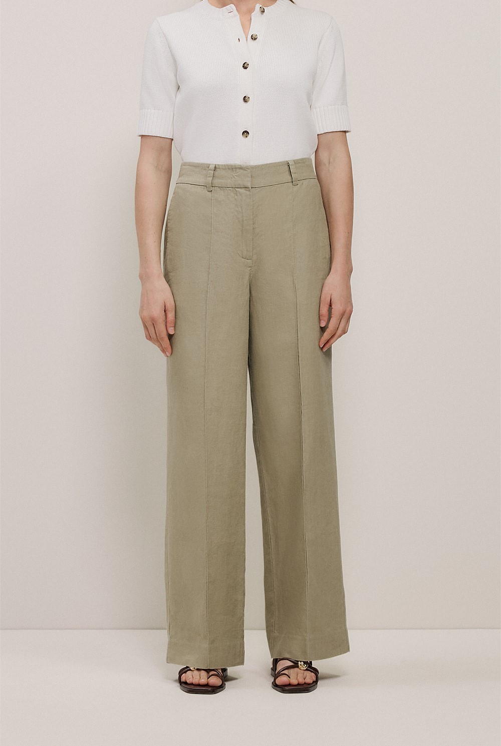 Linen Pintucked Pant