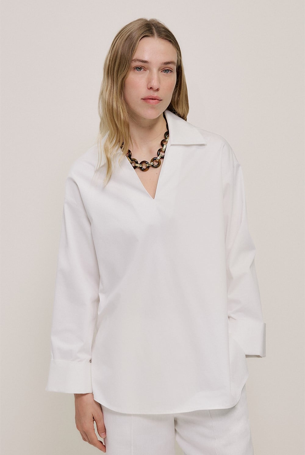 Poplin Relaxed Longline Shirt