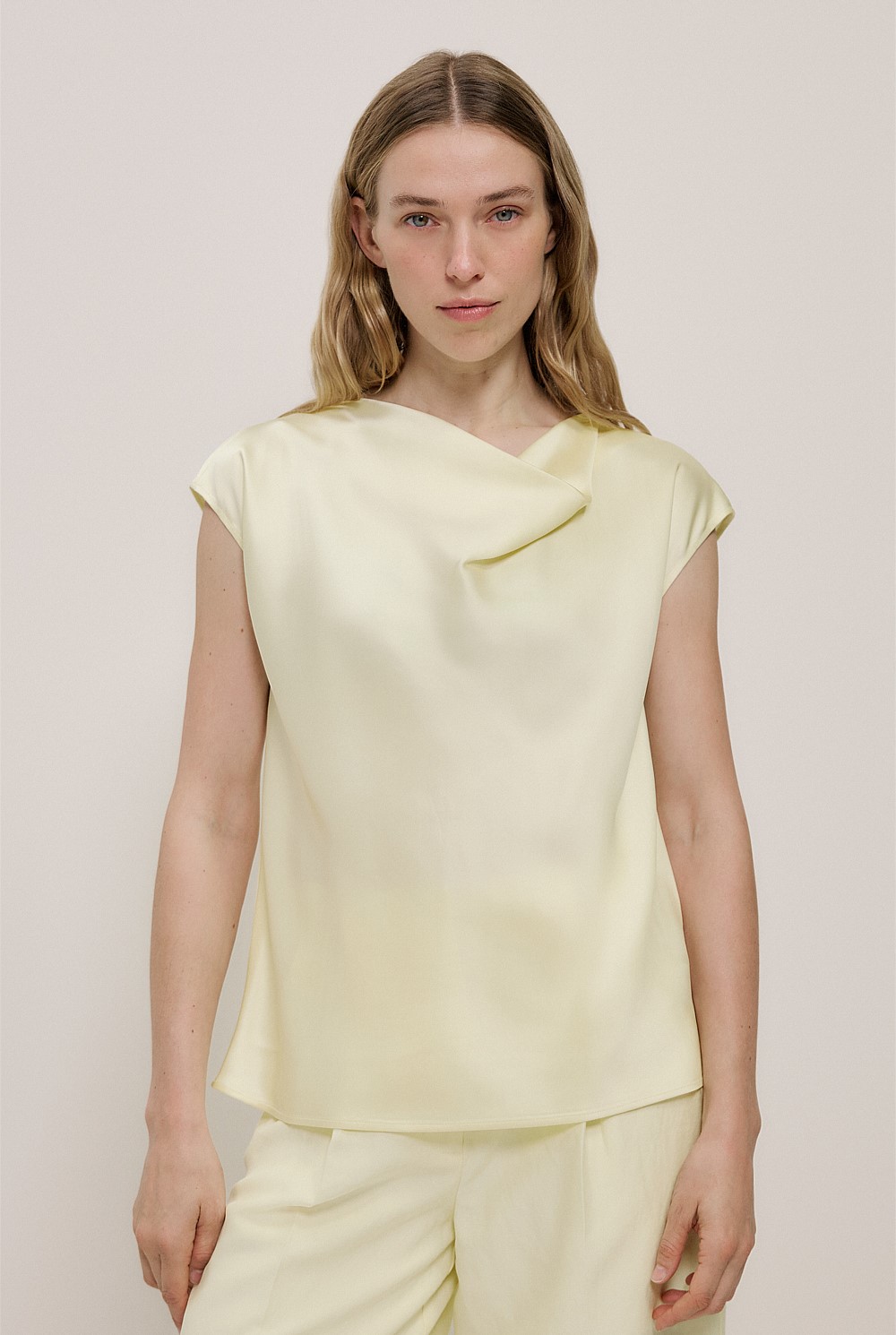 Satin Cowl Neck Blouse