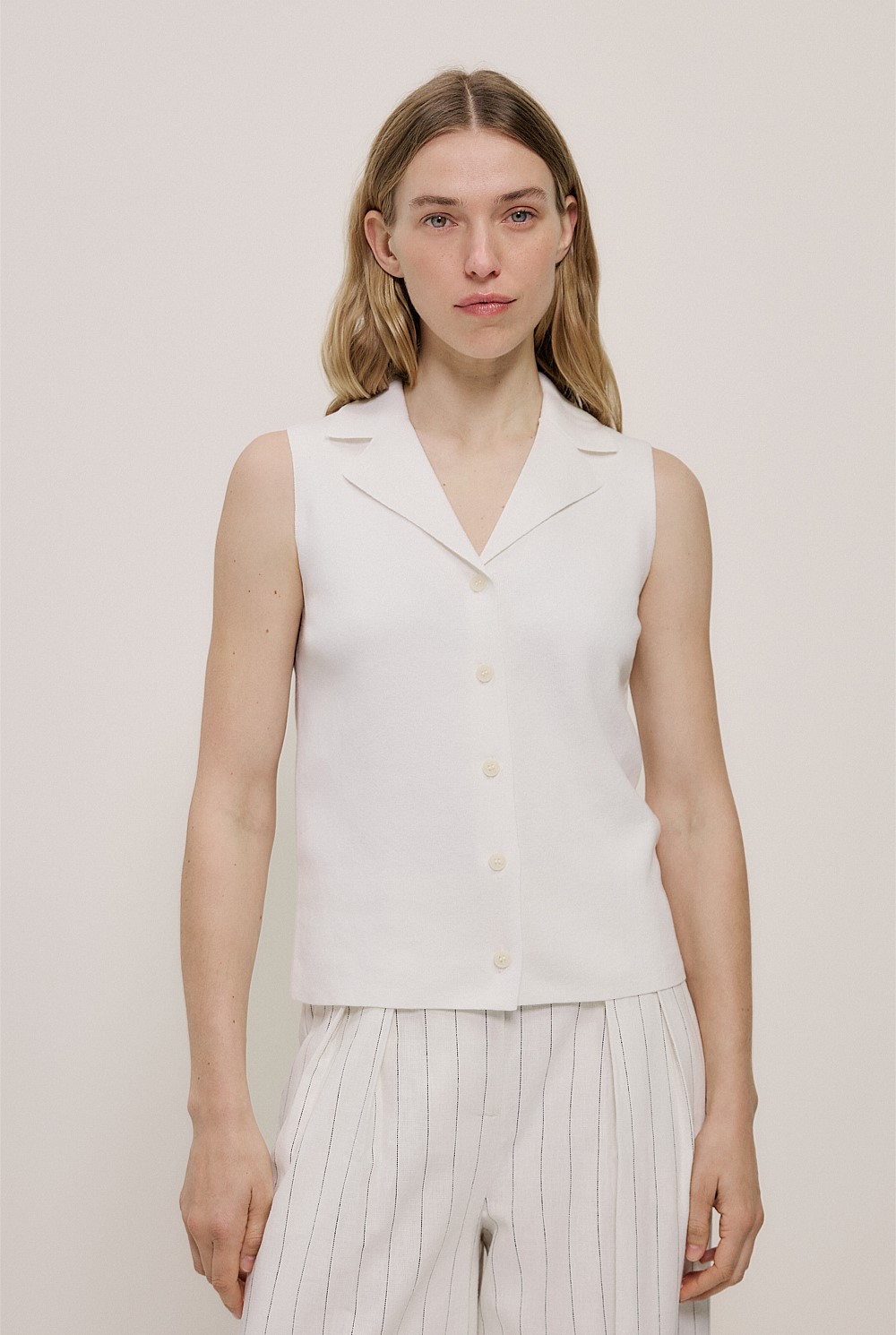 Cotton Cashmere Knit Vest