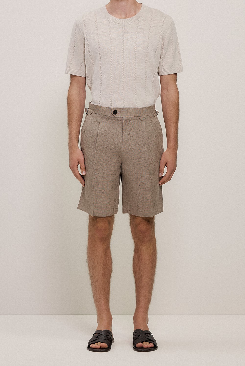 Yarn Dyed Linen Tailored Short