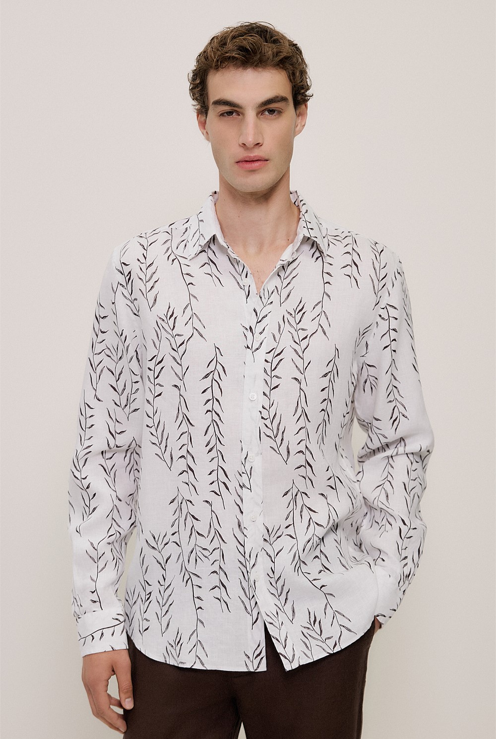 Rowan Regular Fit Linen Long Sleeve Shirt
