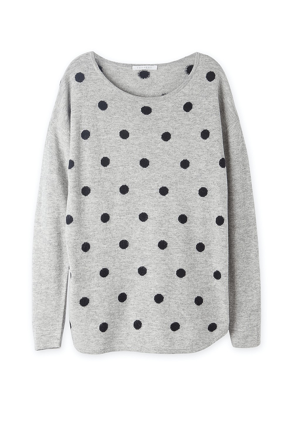 Spotted Curved Hem Knit