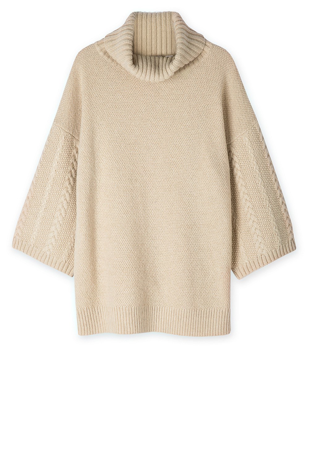 Cropped Sleeve Rollneck Knit