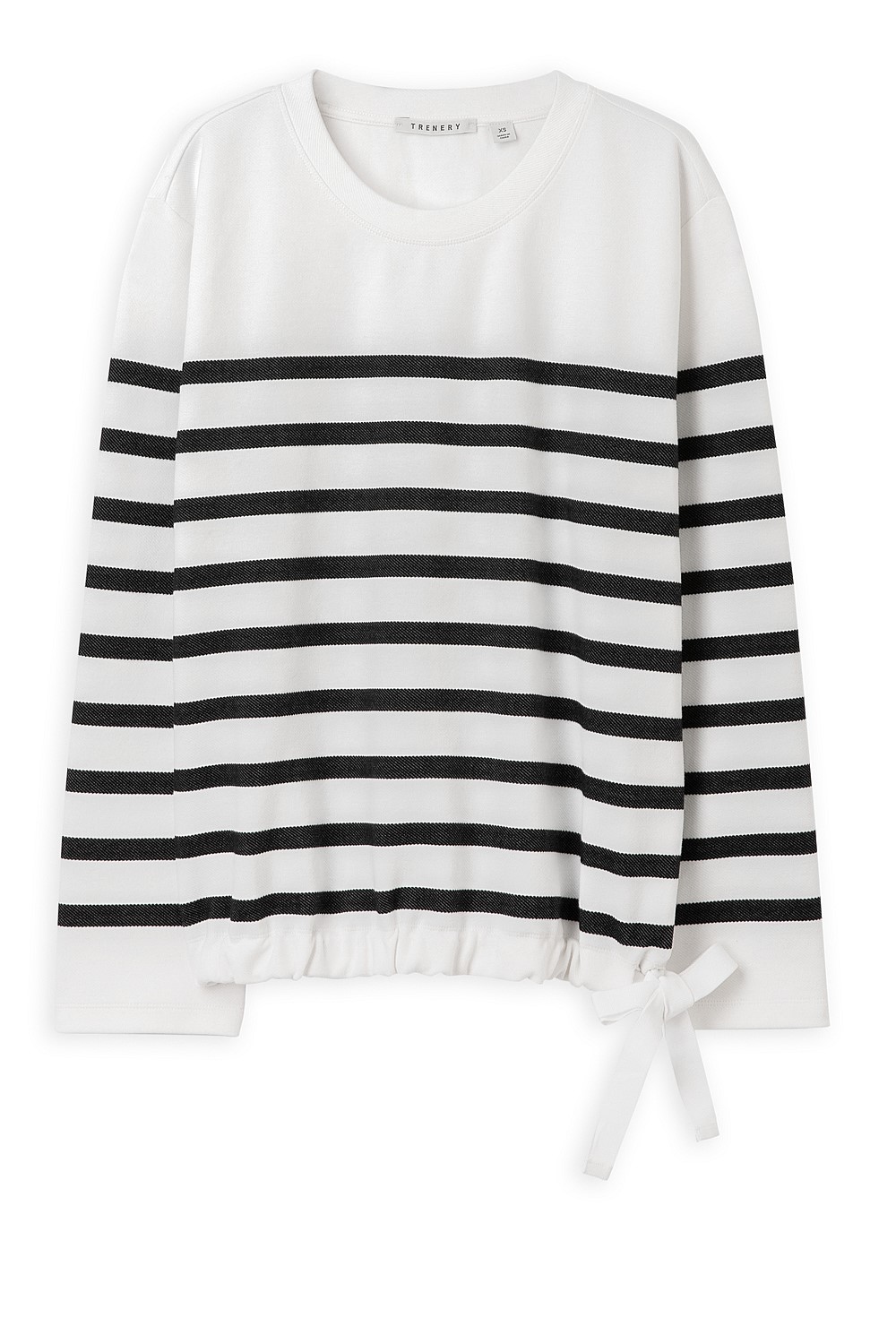 Textured Striped Tie Hem T-Shirt