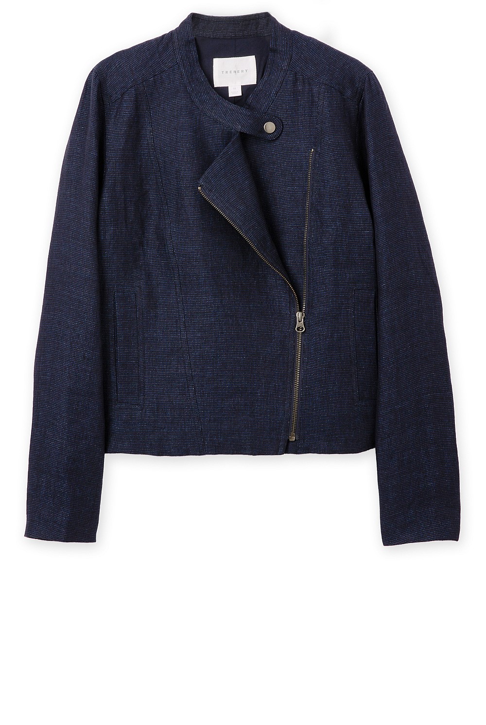 Linen Yarn Dyed Biker Jacket