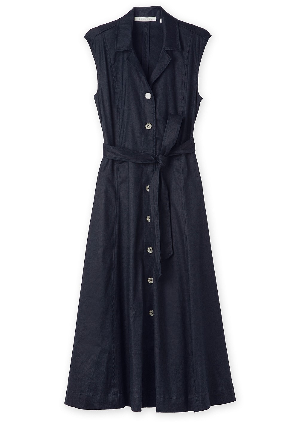 Stretch Linen Button Dress