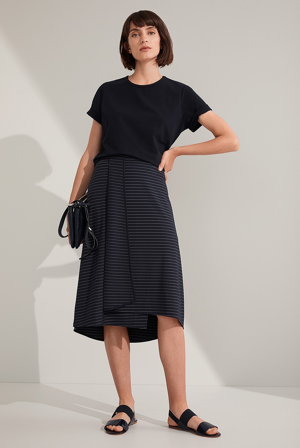 Pinstriped Ponte Skirt