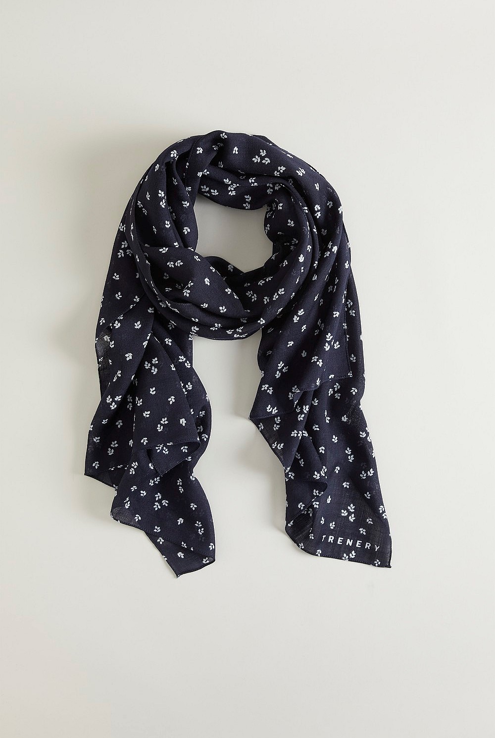Olena Leaf Print Wool Scarf
