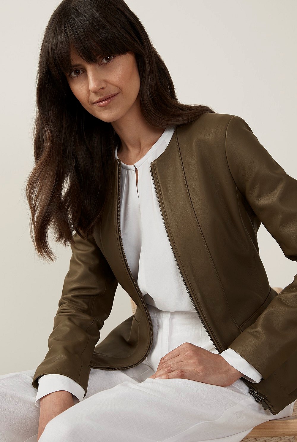 Leather Peplum Jacket