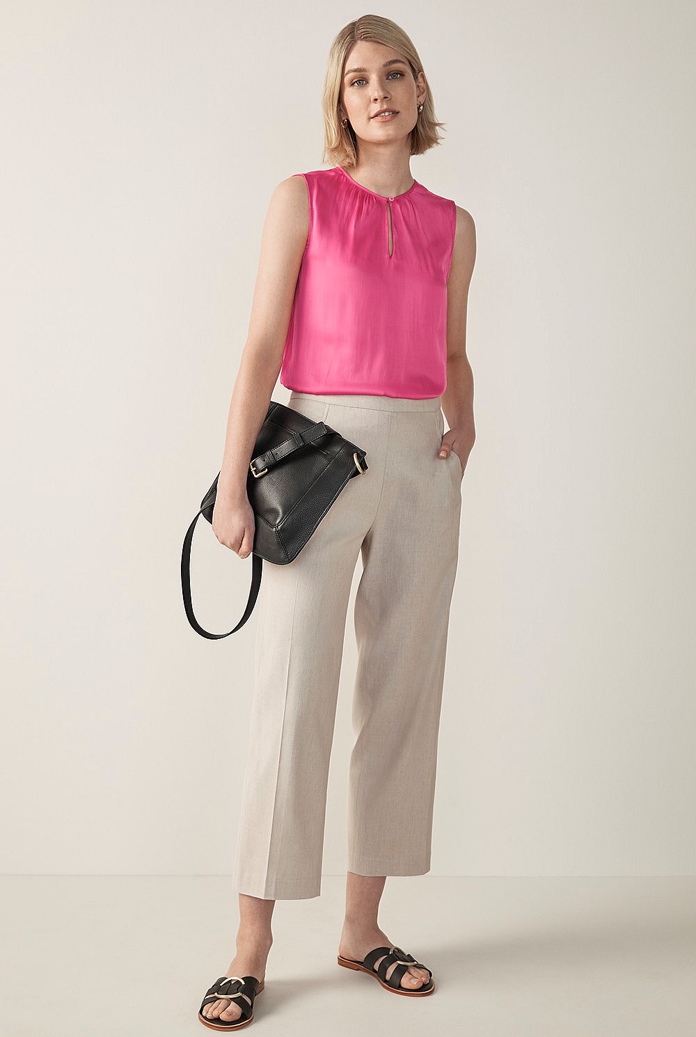 Stretch Linen Yarn Dyed Pant