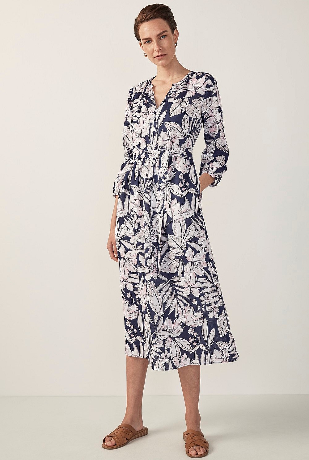 Floral Palm Print Dress