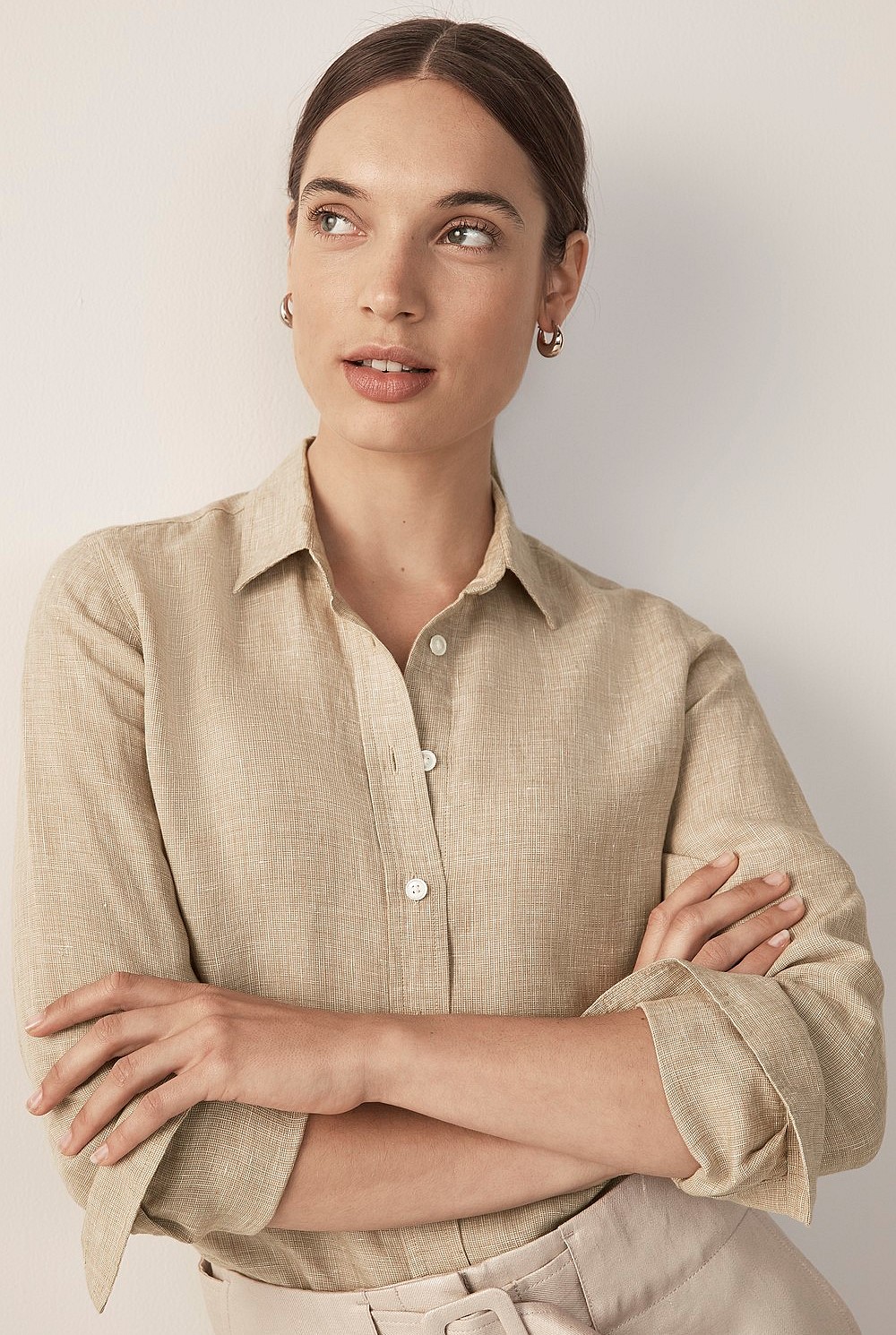 Linen Yarn Dyed Fitted Shirt