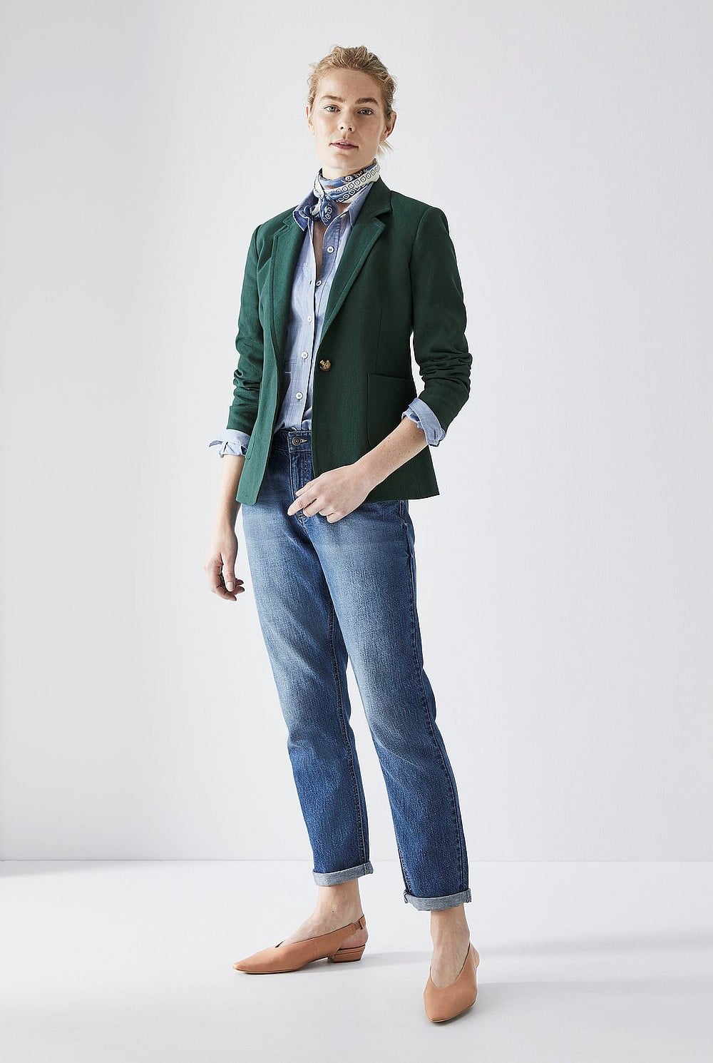 Cotton Linen Pocket Blazer