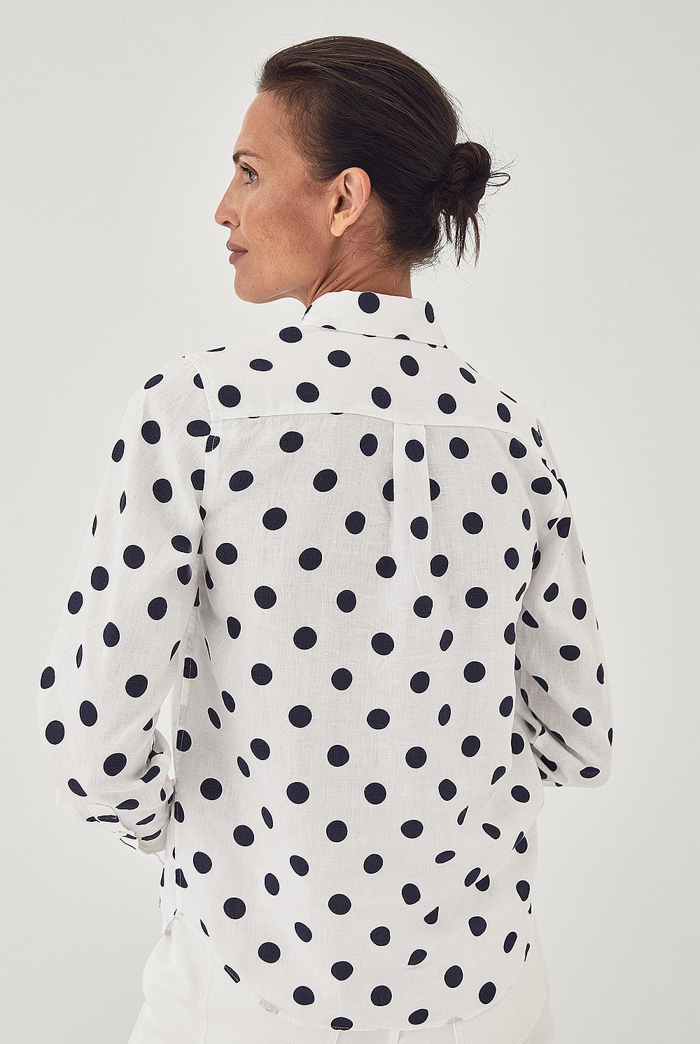 French Linen Spot Print Shirt