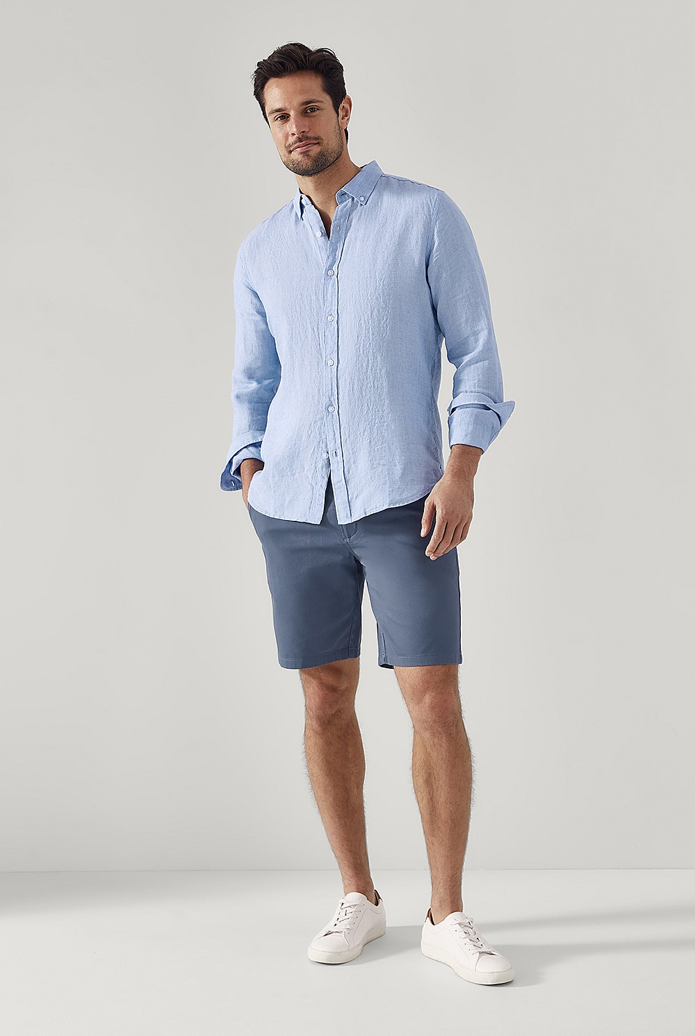 Tailored Fit Delave Linen Long Sleeve Shirt