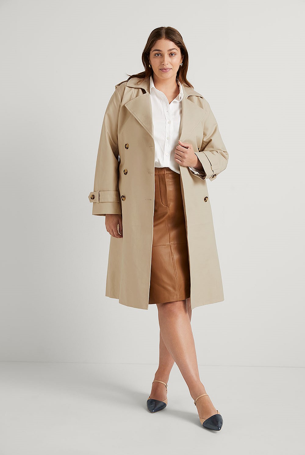 Leather A-line Skirt