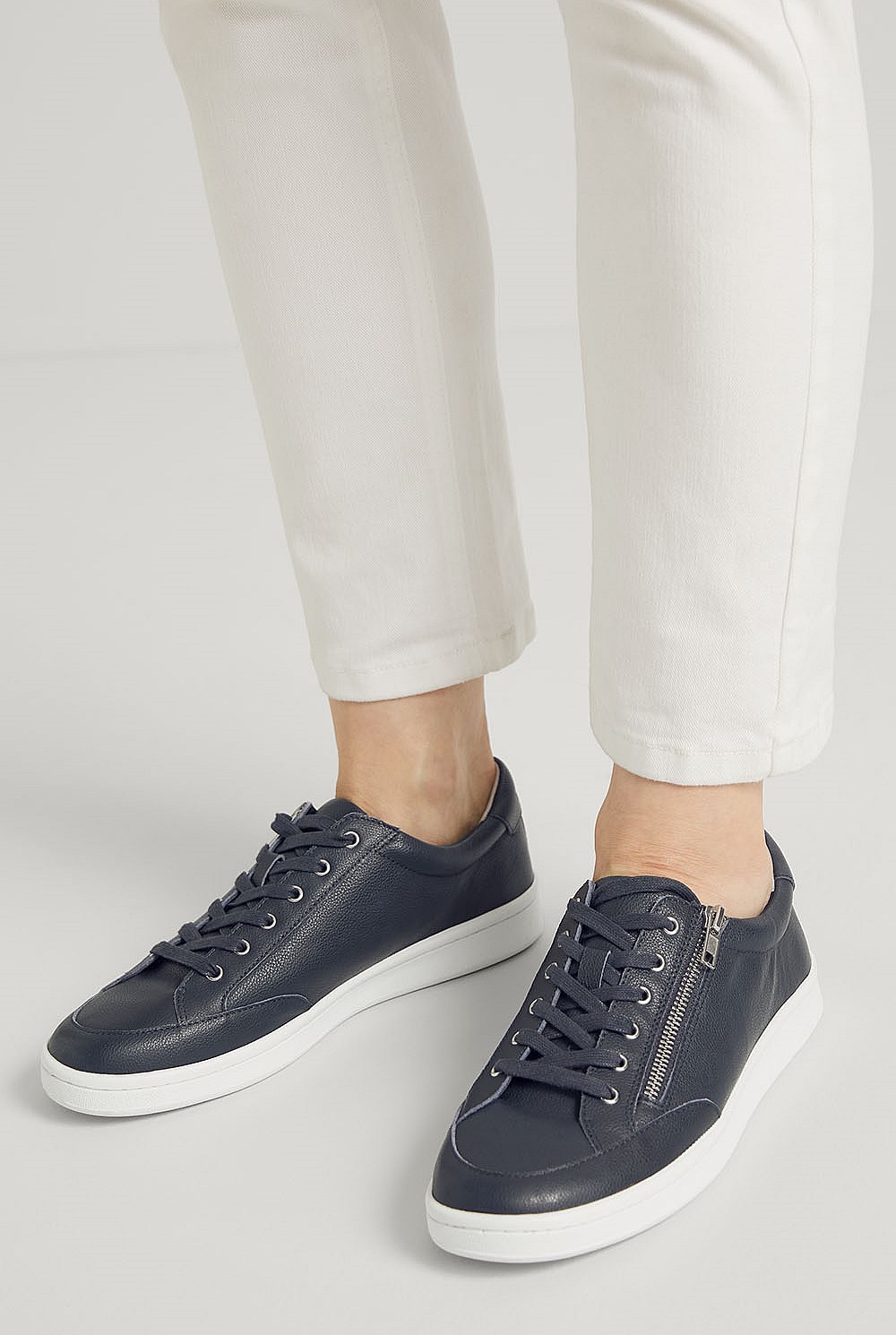 Leather Zip Sneaker