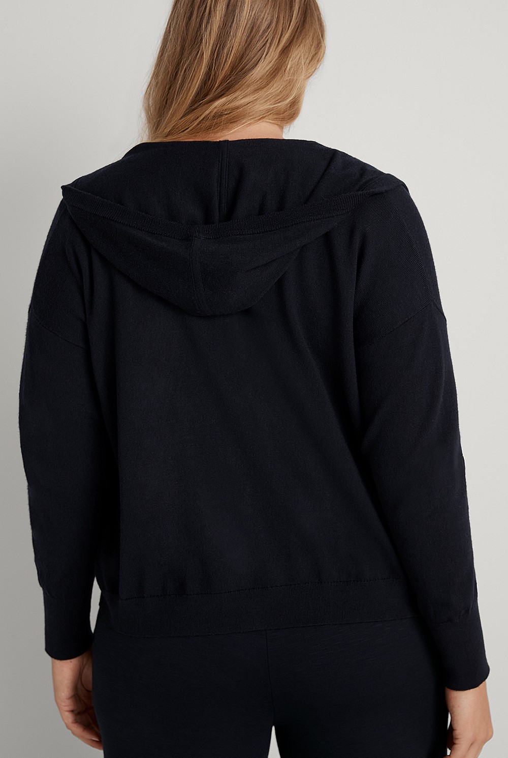 Merino Draped Hooded Cardigan