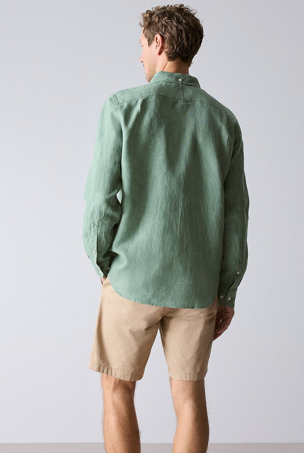 Regular Fit Delave Linen Long Sleeve Shirt