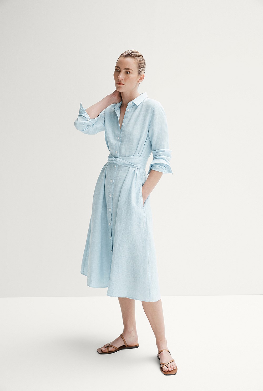 Linen End On End Shirt Dress