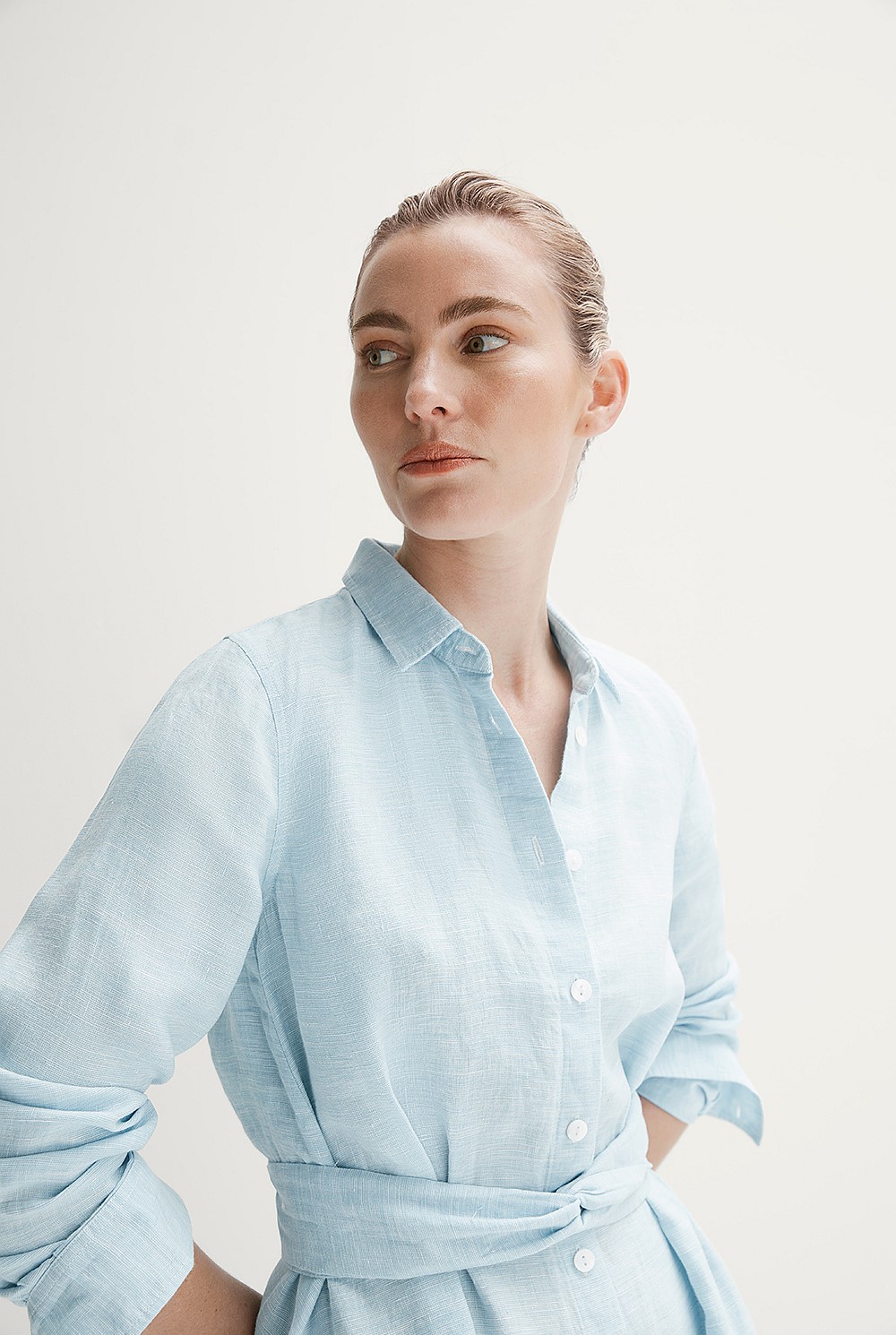 Linen End On End Shirt Dress