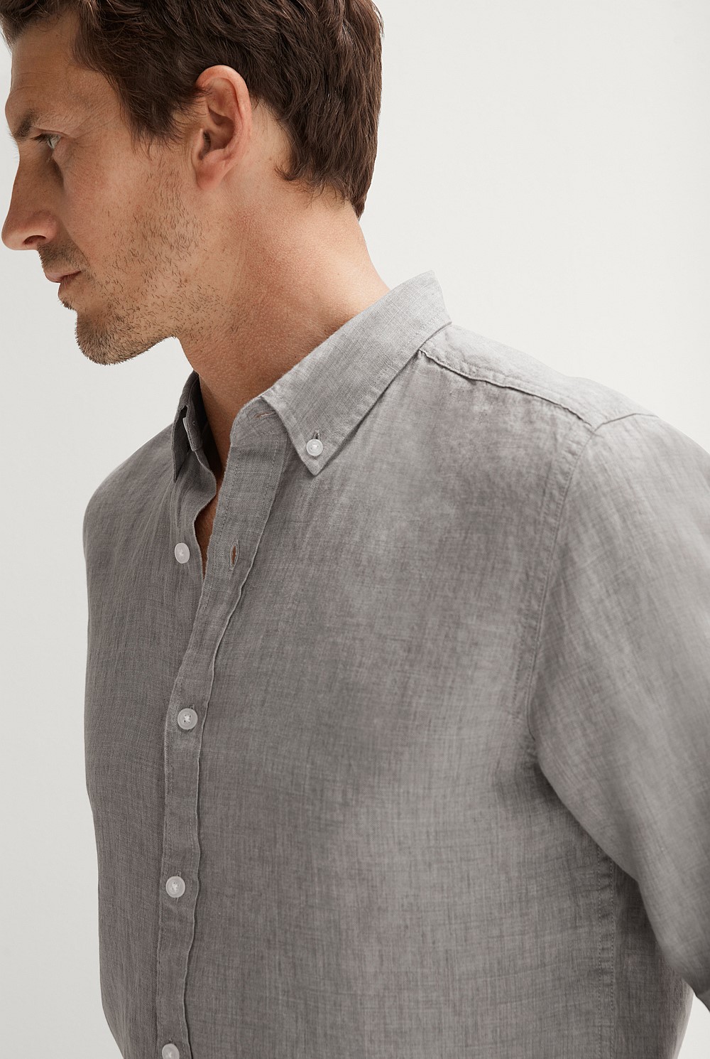 Tailored Fit Delave Linen Long Sleeve Shirt