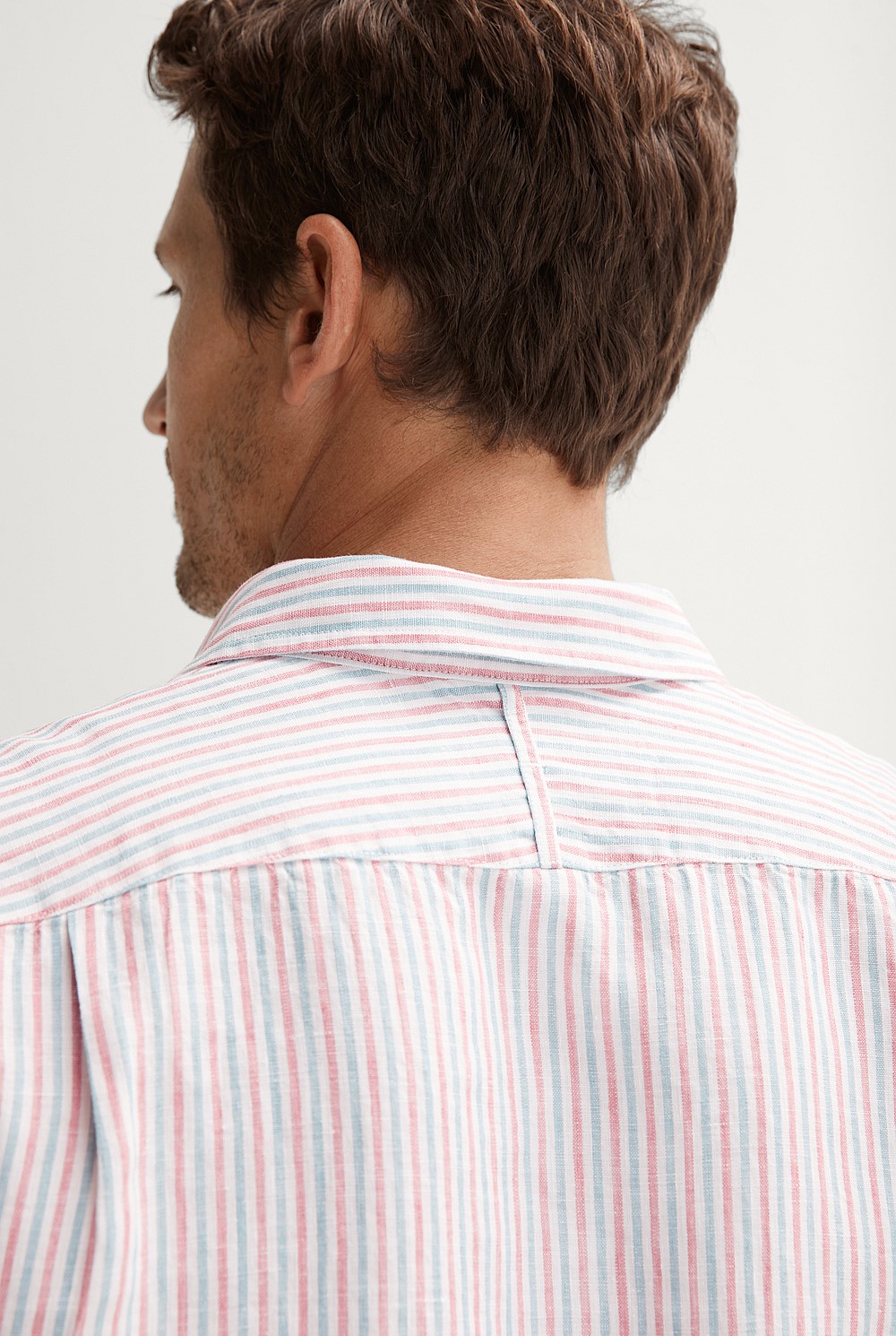 Tailored Fit Linen Yarn Dyed Bengal Stripe Shirt